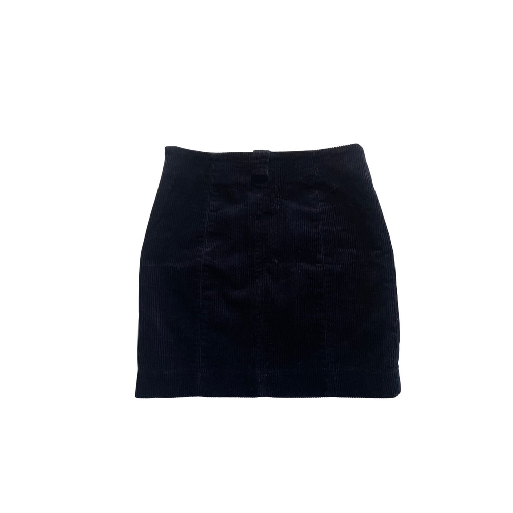 Navy Blue Corduroy Mini Skirt High Waisted Side Zip Size S Urban Outfitters